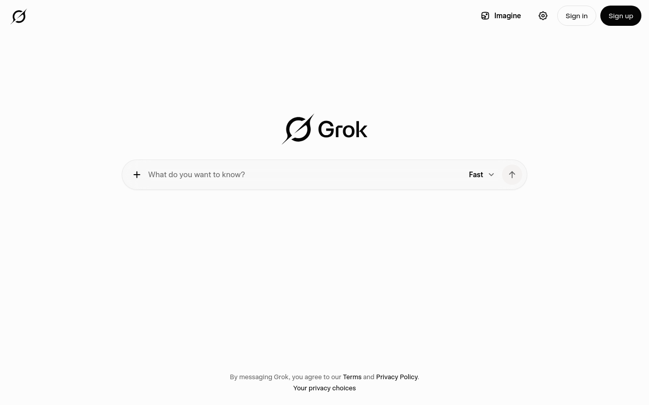 Grok UI screenshot, desktop, week of August 3, 2026