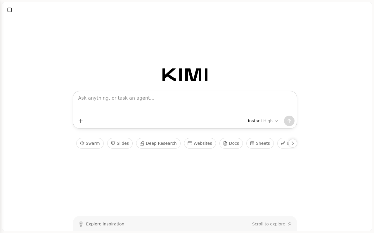 Kimi UI screenshot, desktop, week of August 3, 2026