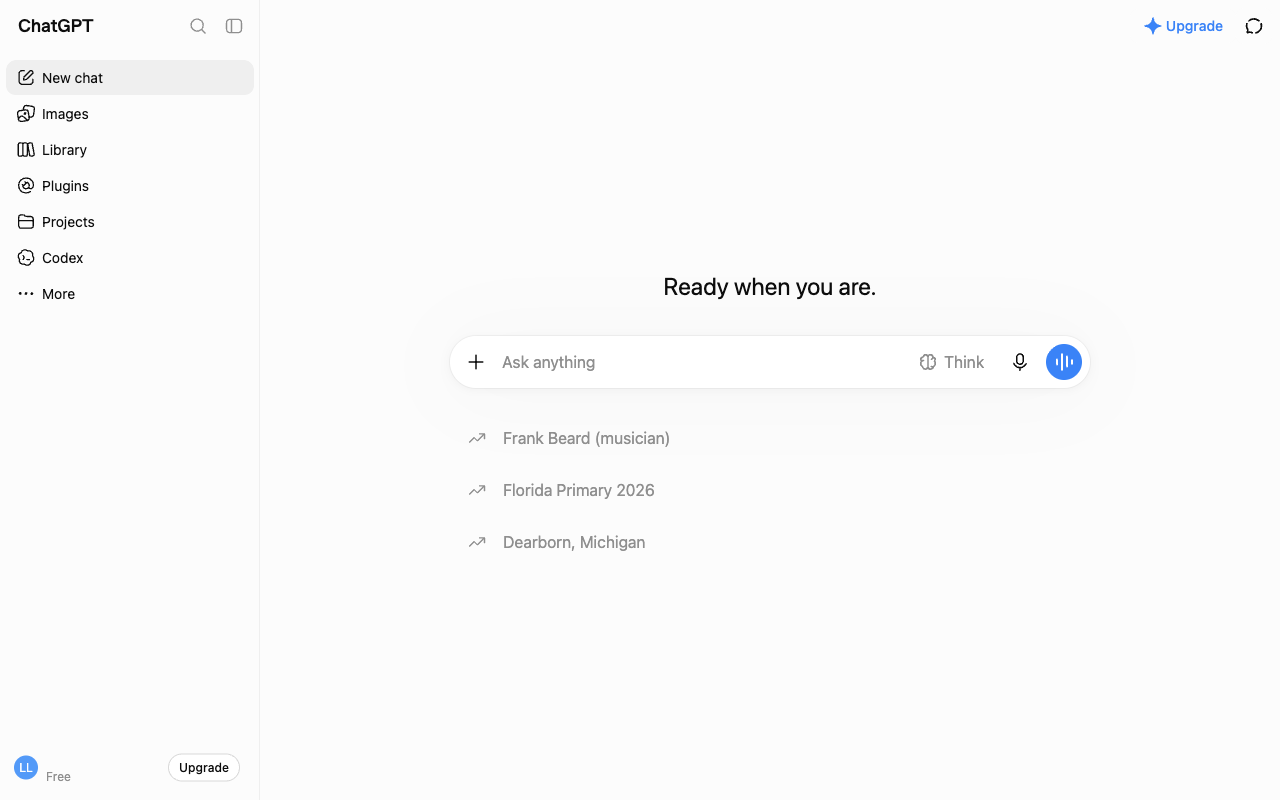 ChatGPT UI screenshot, desktop, week of August 17, 2026