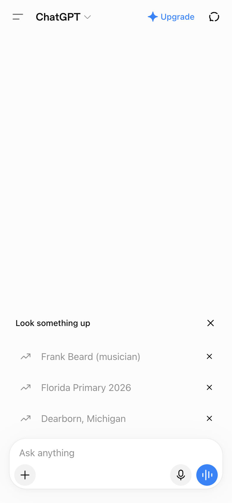 ChatGPT UI screenshot, mobile, week of August 17, 2026