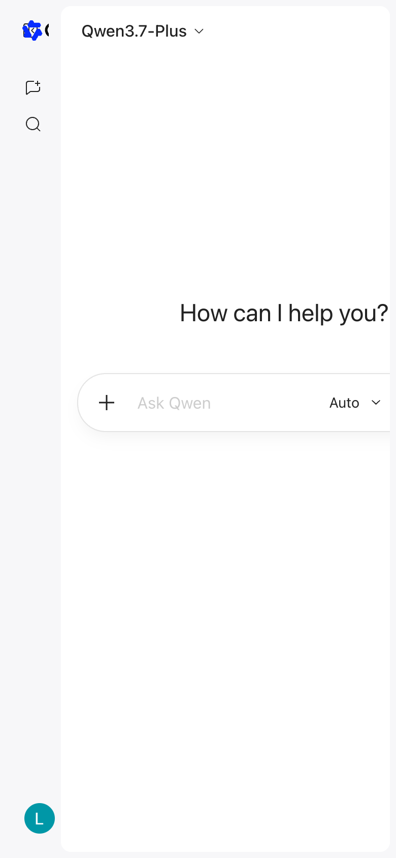 Qwen Chat UI screenshot, mobile, week of August 24, 2026