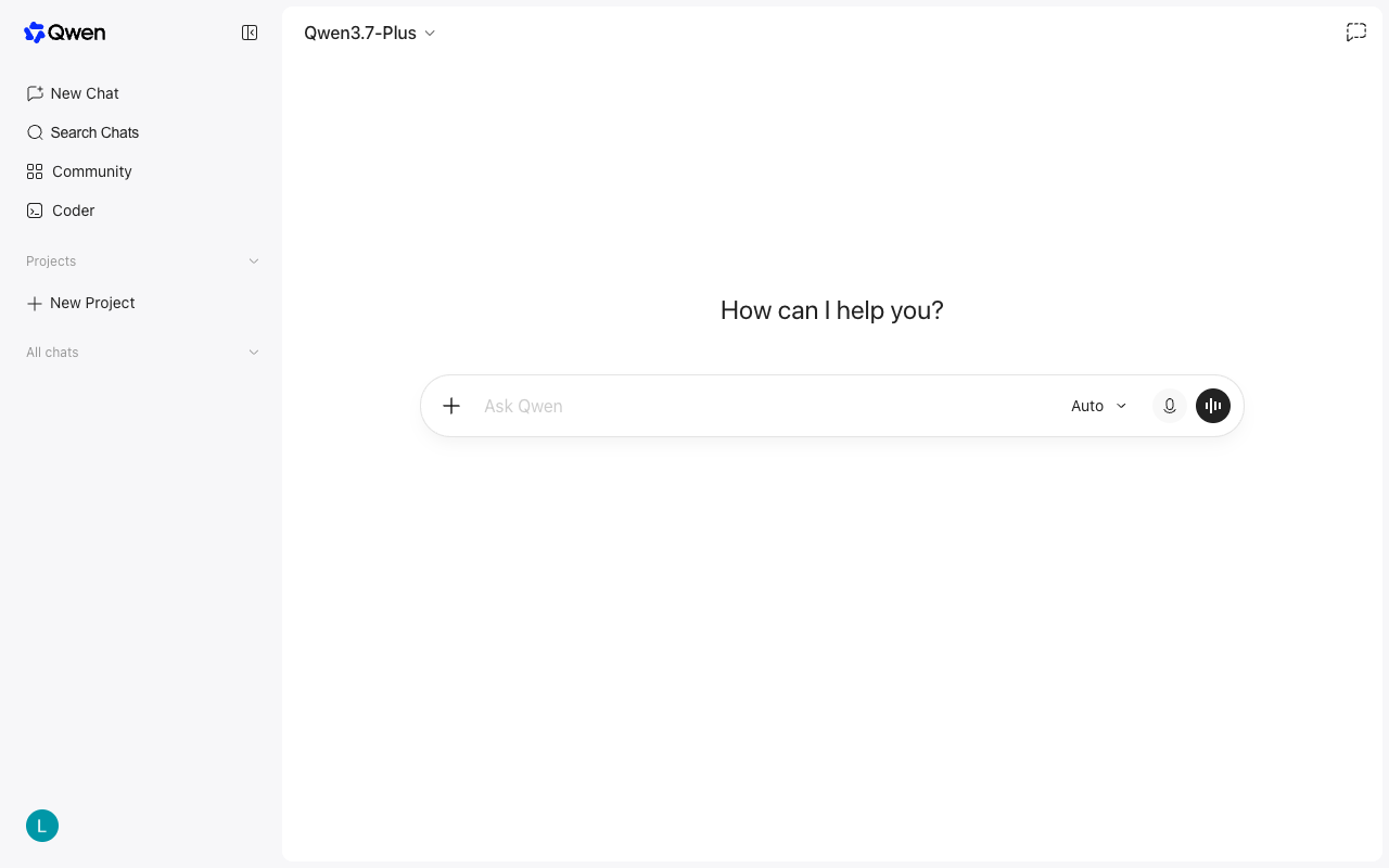 Qwen Chat UI screenshot, desktop, week of September 7, 2026