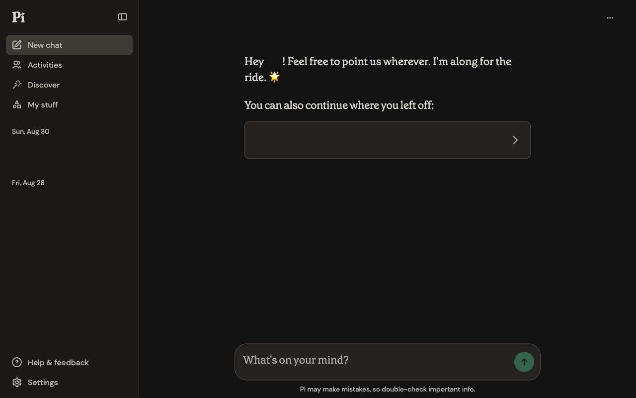 Pi UI screenshot, desktop, week of September 21, 2026