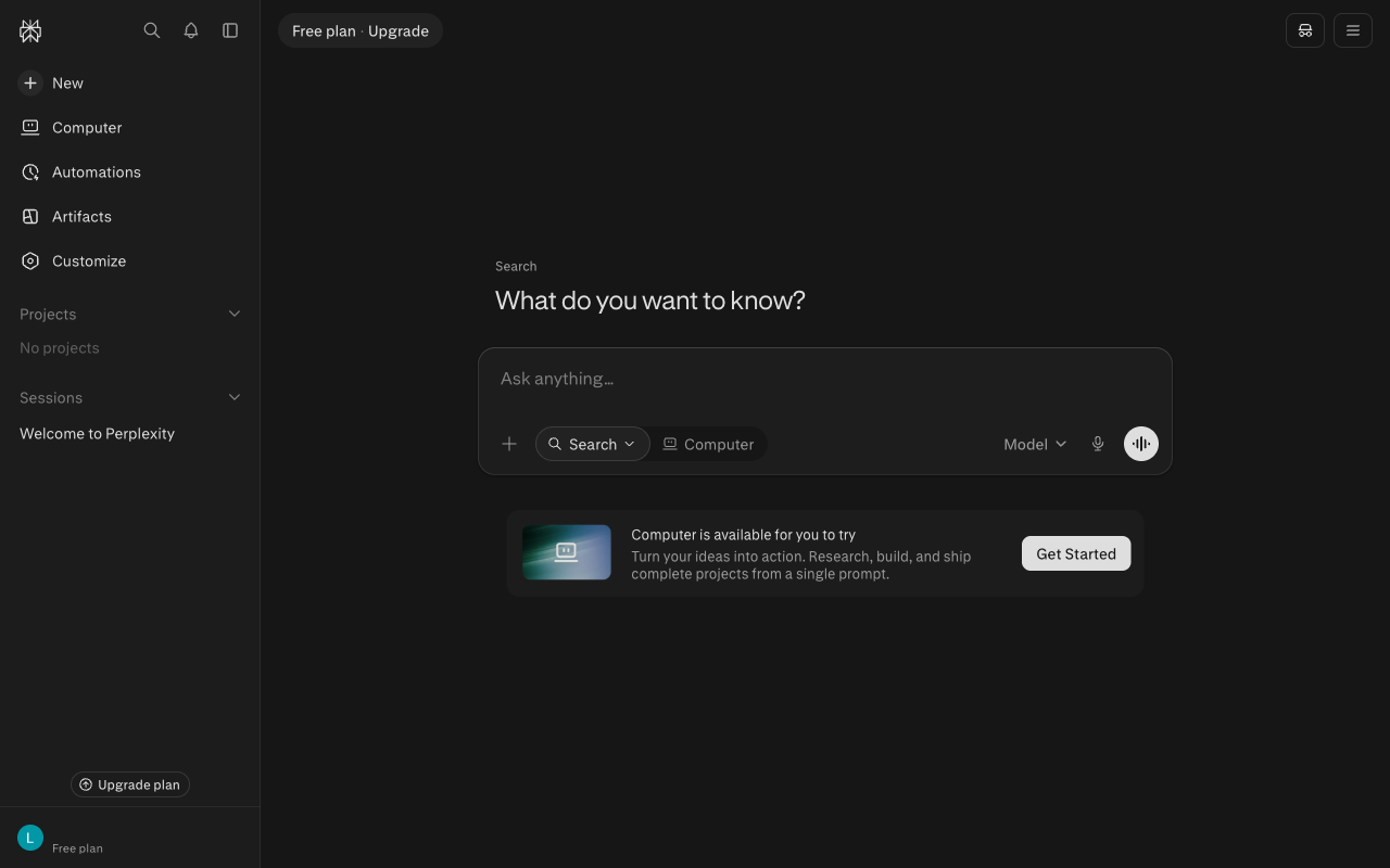 Perplexity UI screenshot, desktop, week of September 28, 2026