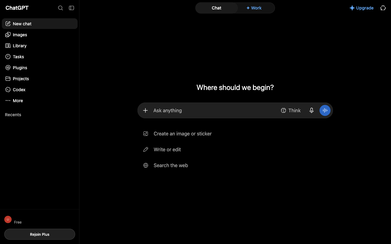 ChatGPT UI screenshot, desktop, week of October 5, 2026