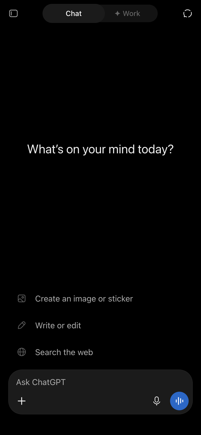 ChatGPT UI screenshot, mobile, week of October 12, 2026