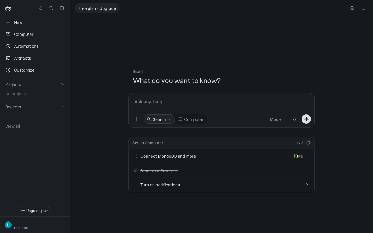 Perplexity UI screenshot, desktop, week of October 12, 2026