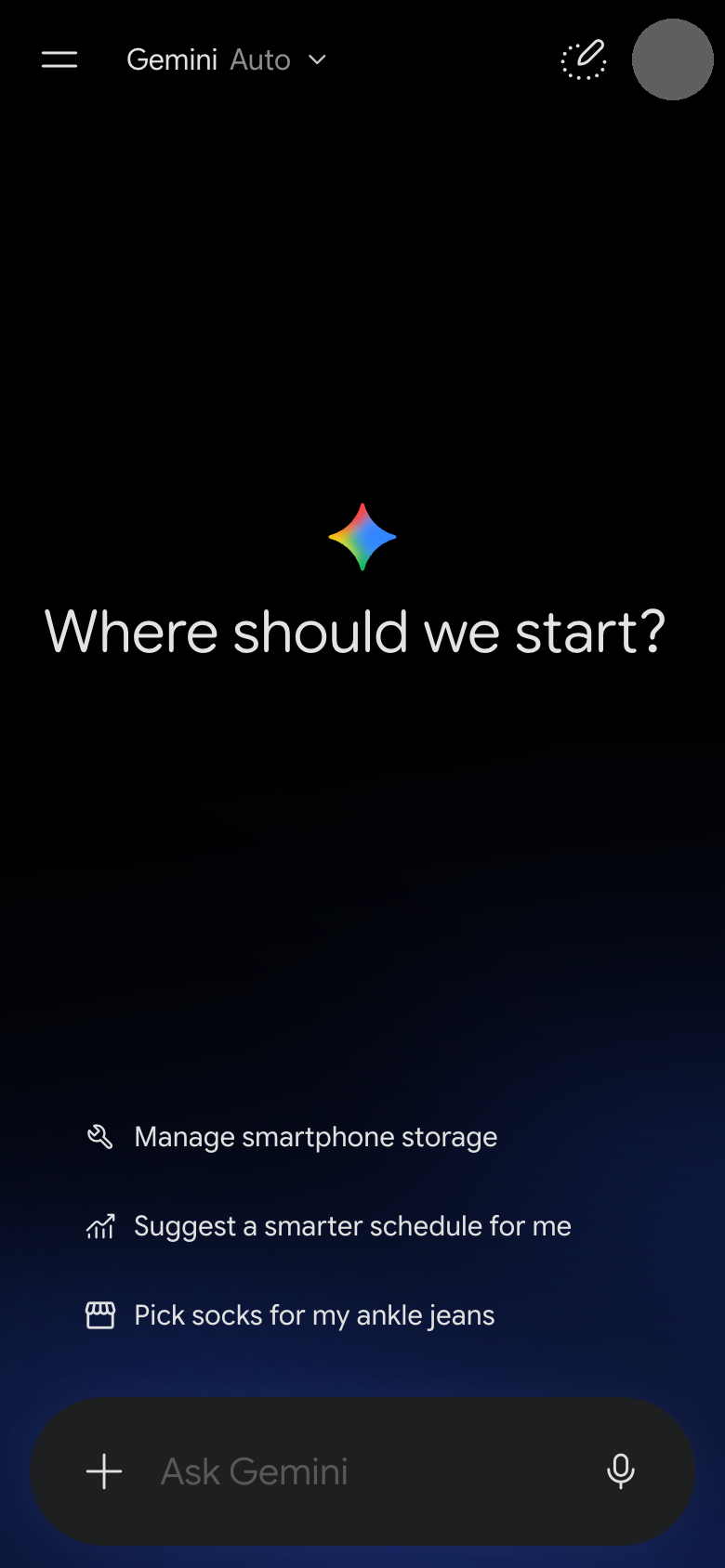 Gemini UI screenshot, mobile, week of October 19, 2026